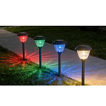 "As Is" Eveready 8-Piece Solar Color-On-Demand 12 Lumen Pathway Lights