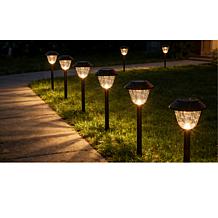 "As Is" Eveready 8-Piece Solar Color-On-Demand 12 Lumen Pathway Lights