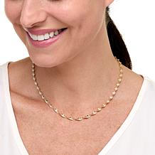 "As Is" Fiorenza Jewelry Twisted Herringbone 16" Chain Necklace