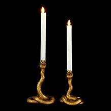 "As Is" G by Giuliana 2-piece Snake Candle Holders with Flameless C...