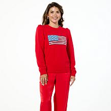 "As Is" G by Giuliana Americana Full Fashion Jersey Knit Sweater