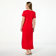 "As Is" G by Giuliana Americana Knit Graphic Maxi T-Shirt Dress