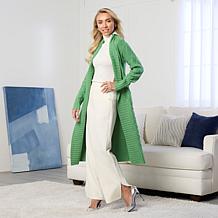 "As Is" G by Giuliana Black Label Cable Knit Belted Cardigan