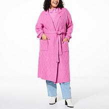 "As Is" G by Giuliana Black Label Cable Knit Belted Cardigan