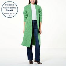 "As Is" G by Giuliana Black Label Cable Knit Belted Cardigan