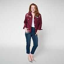 "As Is" G by Giuliana Black Label Cropped G-Soft Denim Jacket with ...