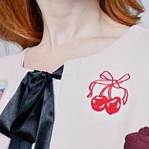 "As Is" G by Giuliana Black Label Embroidered Knit Cardigan