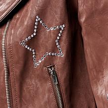 "As Is" G by Giuliana Black Label Faux Leather Moto Jacket