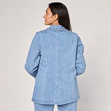 "As Is" G by Giuliana Black Label G5 Denim Blazer with Studs