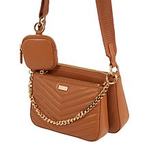 "As Is" G by Giuliana Black Label Lamb Leather Multiset Crossbody -...