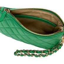 "As Is" G by Giuliana Black Label Lamb Leather Quilted Clutch Wristlet