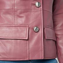 "As Is" G by Giuliana Black Label Leather Lapel Jacket