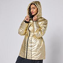 "As Is" G by Giuliana Black Label Metallic Puffer Jacket