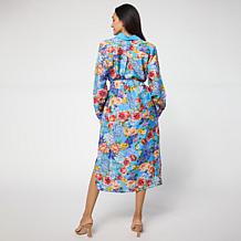 "As Is" G by Giuliana Black Label Printed Woven Shirt Dress