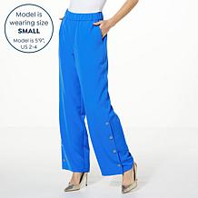 "As Is" G by Giuliana Black Label Stretch Twill Side Snap Pant