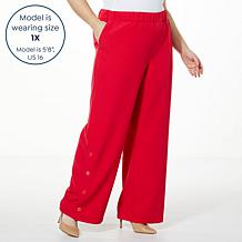 "As Is" G by Giuliana Black Label Stretch Twill Side Snap Pant