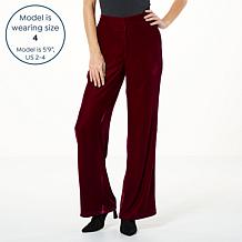 "As Is" G by Giuliana Black Label Wide-Leg Velvet Trouser
