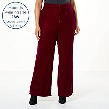"As Is" G by Giuliana Black Label Wide-Leg Velvet Trouser