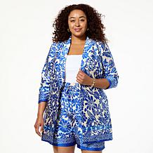 "As Is" G by Giuliana Black Label Woven Elongated Blazer