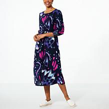 "As Is" G by Giuliana Butterfly Print Cotton-Blend Flowy Midi Dress