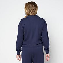 "As Is" G by Giuliana Diamond Knit Polo Sweatshirt