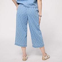 "As Is" G by Giuliana Diamond-Quilted Textured Pull-On Denim Capri ...