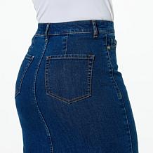 "As Is" G by Giuliana EcoChic Denim Skirt with Front Slit