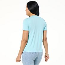 "As Is" G by Giuliana EcoLuxe Sequin Knit Short Sleeve Tee