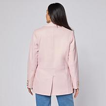 "As Is" G by Giuliana Lamb Leather Single-Breasted Blazer