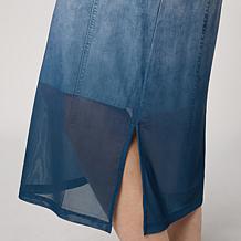 "As Is" G by Giuliana Make Believe Denim Mesh Midi Dress