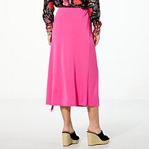 "As Is" G by Giuliana Matte Jersey Knit Fringe-Trim A-Line Skirt