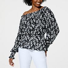 "As Is" G by Giuliana Off-The-Shoulder Smocked Blouse