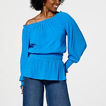 "As Is" G by Giuliana Off-The-Shoulder Smocked Blouse
