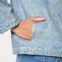 "As Is" G by Giuliana Printed Denim-Like Knit Jacket
