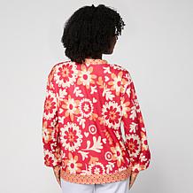 "As Is" G by Giuliana Printed Knit Cardigan