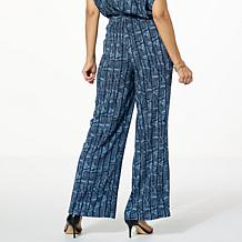 "As Is" G by Giuliana Printed Pull-On Wide-Leg Pant
