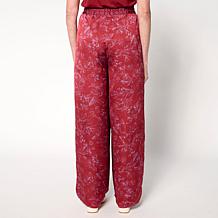 As Is G by Giuliana Printed Woven Wide-Leg Pant with Godets