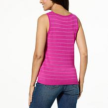 "As Is" G by Giuliana Shadow Striped Knit Tank