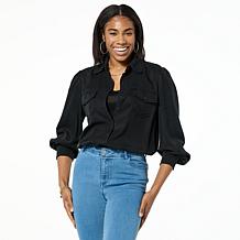 "As Is" G by Giuliana Tencel Button-Down Top