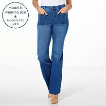 "As Is" G by Giuliana The Trouser G-Soft Denim Sateen Wide-Leg Jean