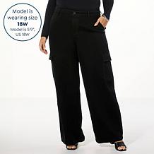 "As Is" G by Giuliana The Wide Leg Eco-Chic Denim High-Rise Cargo Jean