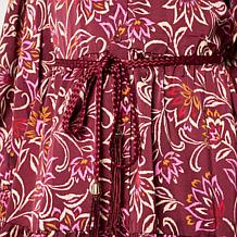 "As Is" G by Giuliana Woven Printed Y-Neck Tiered Button-Up Dress