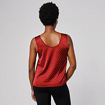 As Is G by Giuliana Woven Satin Rhinestone Tank