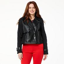 "As Is" GREY by Jhoan Sebastian Grey 2-in-1 Faux Leather Coat