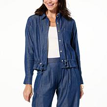 "As Is" GREY by Jhoan Sebastian Grey Convertible Chambray Duster