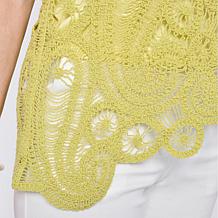 "As Is" Grey by Jhoan Sebastian Grey Sleeveless Asymmetric Crochet Top