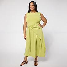 "As Is" Grey by Jhoan Sebastian Grey Sleeveless Dress with Tie-Fron...