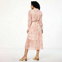 "As Is" GREY by Jhoan Sebastian Grey Tie Dye Satin Crepe Shirtdress