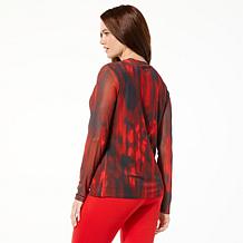 "As Is" GREY by Jhoan Sebastian Grey Twisted Neck Mesh Top