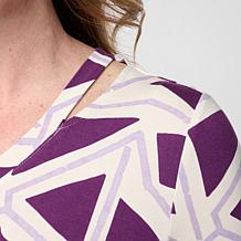 "As Is" GREY by Jhoan Sebastian Grey V-Neck Top with Cutout Detail